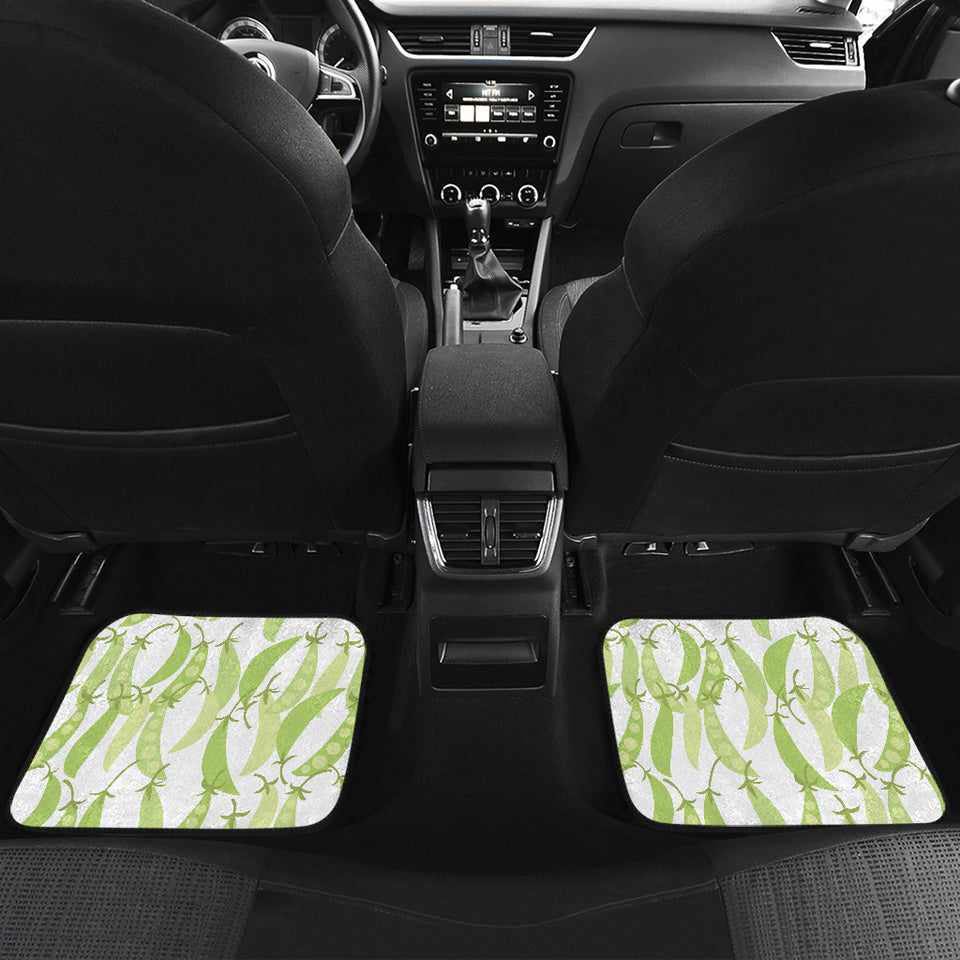 Green Peas Pattern Print Design 03 Front and Back Car Mats