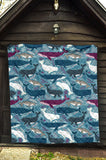 Whale Design Pattern Premium Quilt