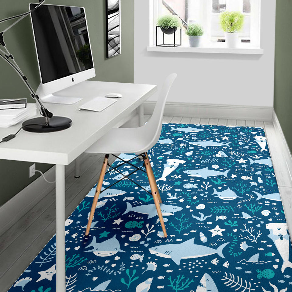 Cute Shark Pattern Area Rug