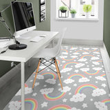 Cute Rainbow Clound Star Pattern Area Rug