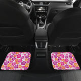 Hibiscus Pattern Print Design 01 Front and Back Car Mats