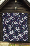Bicycle Pattern Print Design 03 Premium Quilt