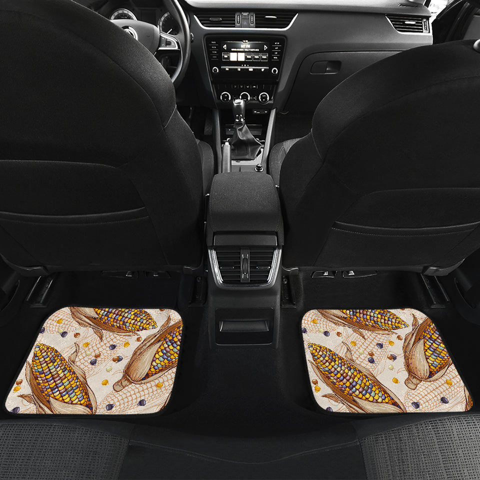 Corn Pattern Print Design 03 Front and Back Car Mats