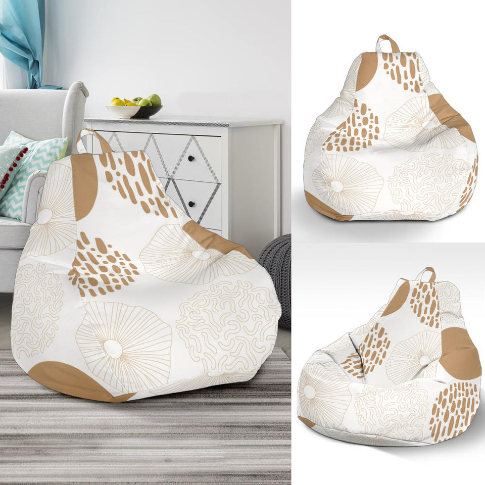 Gold Texture Mushroom Pattern Bean Bag Cover