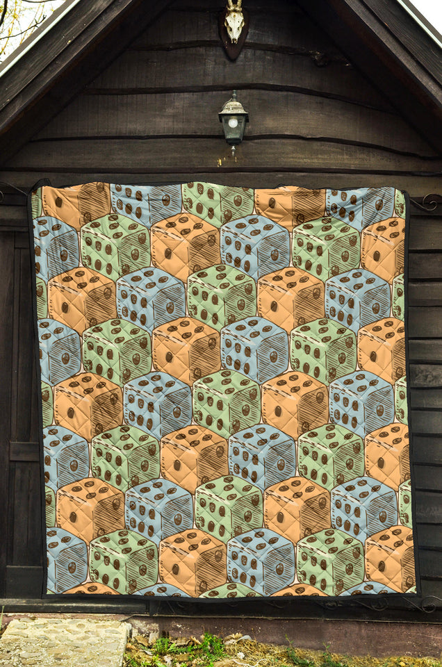 Dice Pattern Print Design 05 Premium Quilt