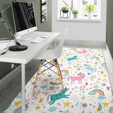Colorful Unicorn Pattern Area Rug