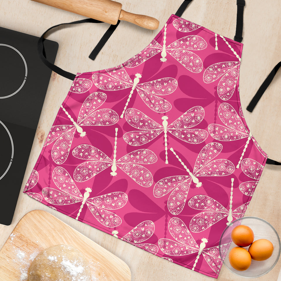 Beautiful Dragonfly Pink Background Adjustable Apron