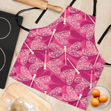 Beautiful Dragonfly Pink Background Adjustable Apron