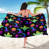 Colorful Halloween Background Sarong