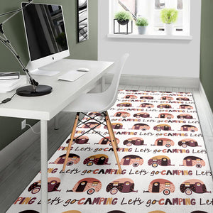 Camper Van Pattern Print Design 01 Area Rug