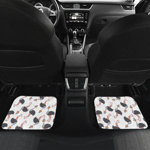 Ostrich Pattern Print Design 02 Front and Back Car Mats