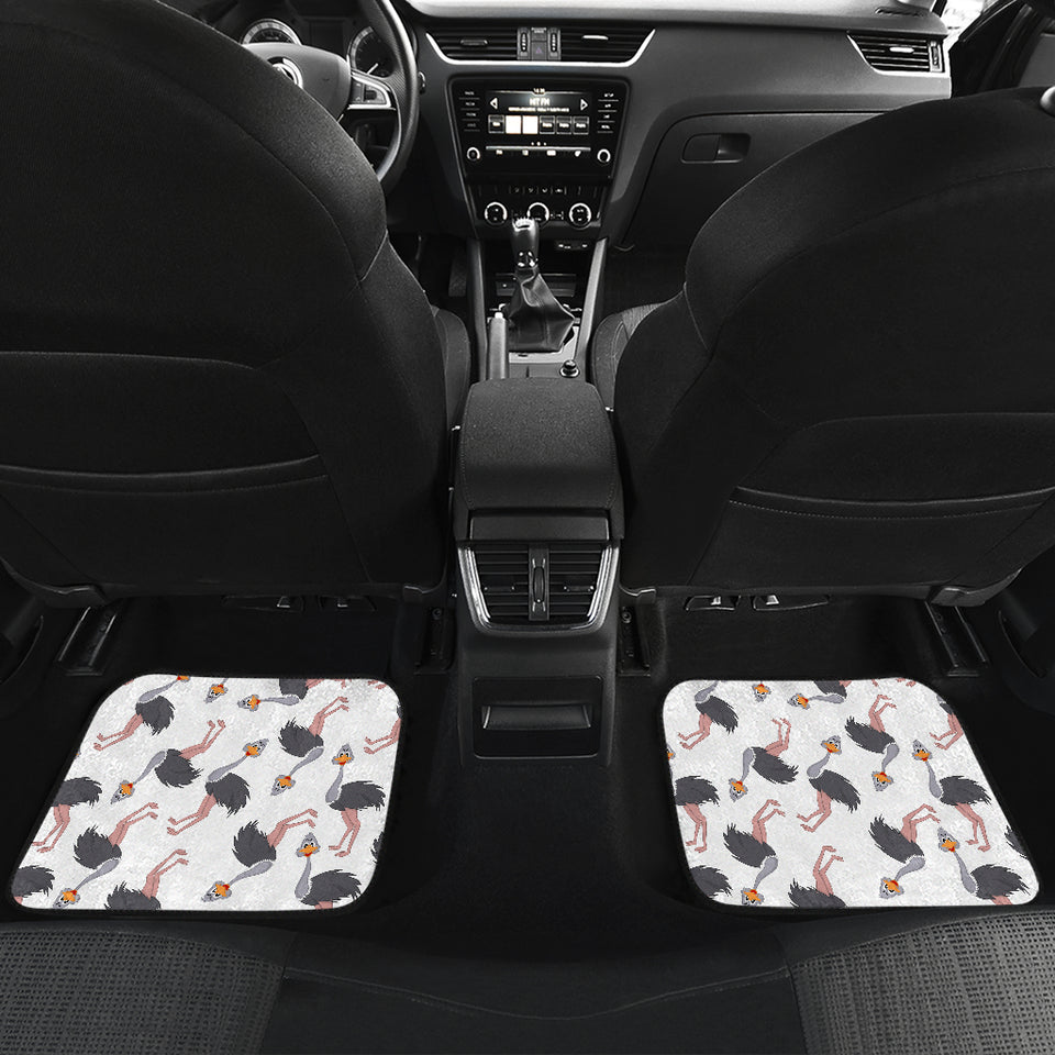 Ostrich Pattern Print Design 02 Front and Back Car Mats
