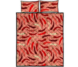 Beautiful Chili peppers pattern Quilt Bed Set