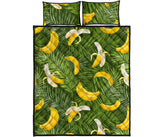 Banana Palm Leaves pattern Quilt Bed Set