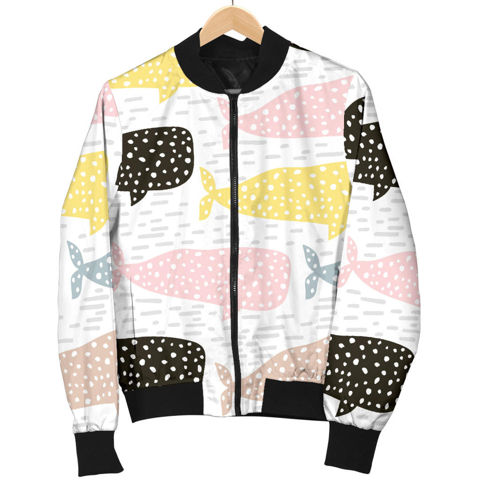 Whale Dot Pattern Women'S Bomber Jacket