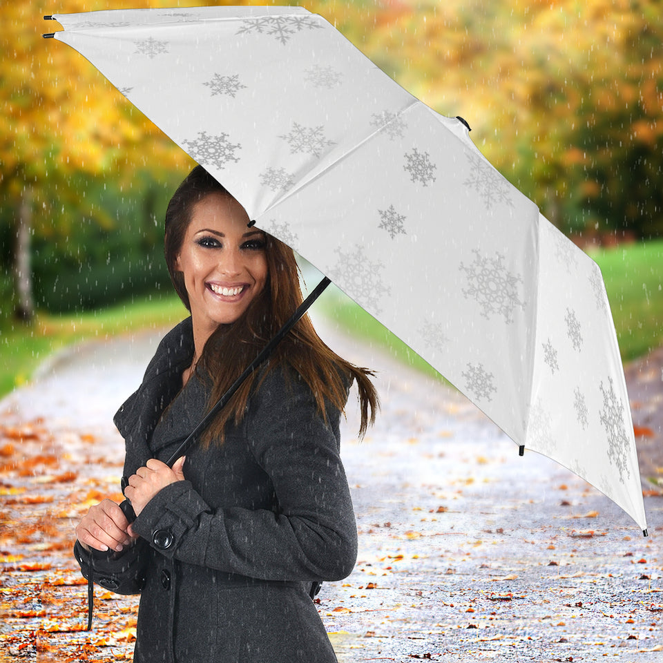Snowflake Pattern White Background Umbrella