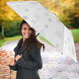 Snowflake Pattern White Background Umbrella