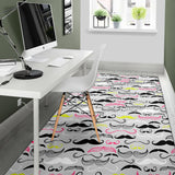 Mustache Beard Pattern Print Design 02 Area Rug