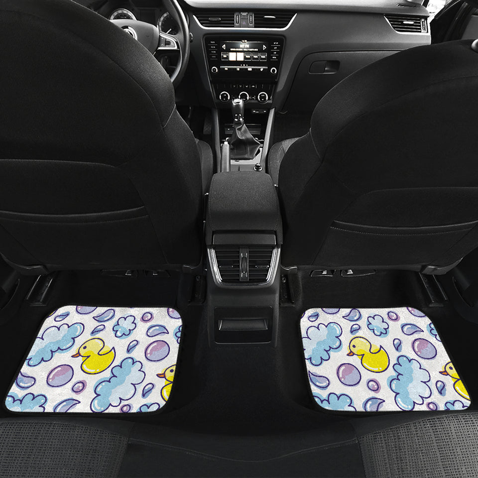 Duck Toy Pattern Print Design 01 Front and Back Car Mats