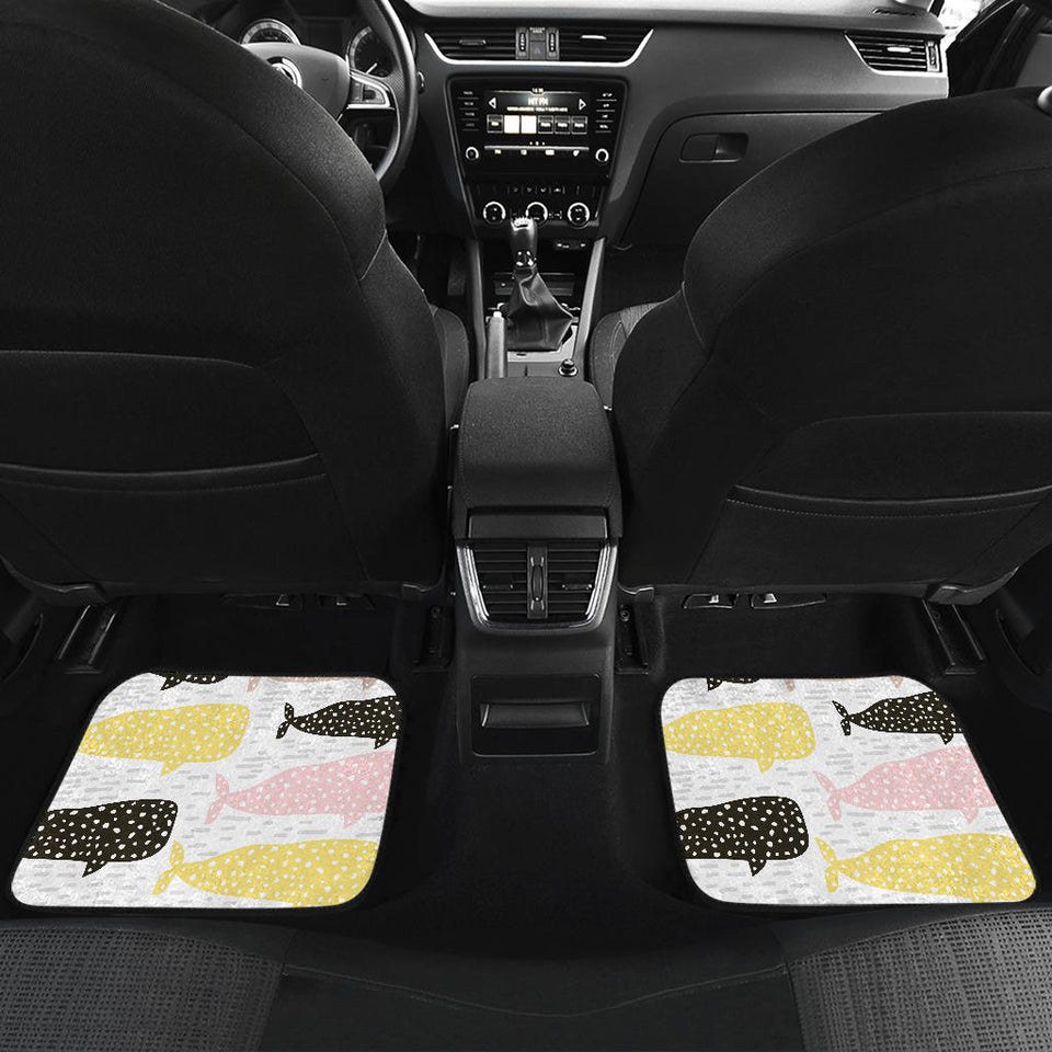 Whale Dot Pattern Front And Back Car Mats
