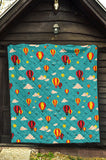 Hot Air Balloon Sky Pattern Premium Quilt