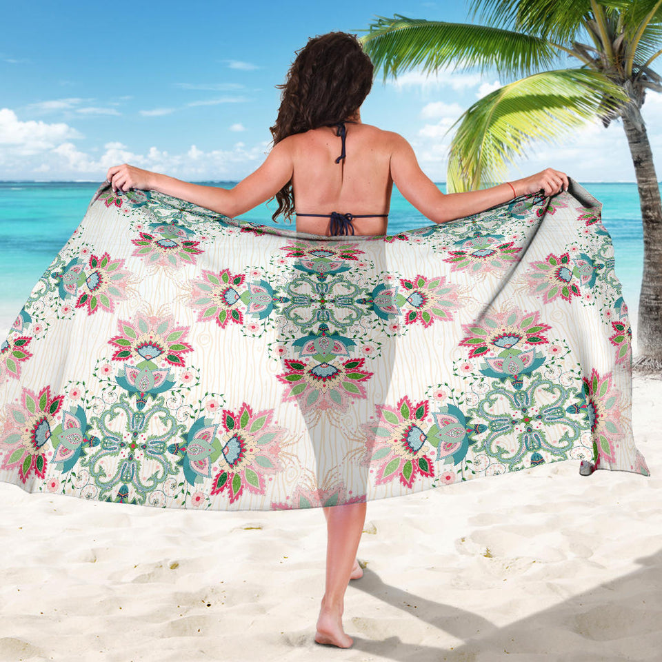 Square Floral Indian Flower Pattern Sarong