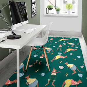 Kangaroo Leaves Pattern Area Rug