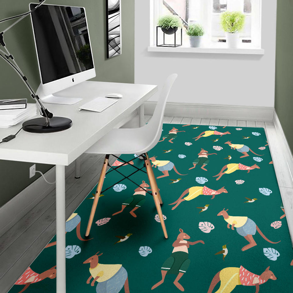 Kangaroo Leaves Pattern Area Rug