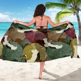 Japanese Cranes Flying Forest Dot Pattern Sarong