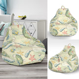 Hand Drawn Sea Turtle Fish Pattern Bean Bag Cover