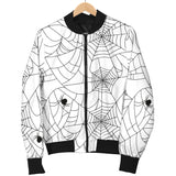 Spider Web Cobweb Pattern White Background Women'S Bomber Jacket