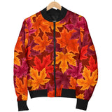 Autumn Maple Leaf Pattern Women'S Bomber Jacket