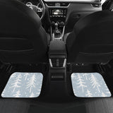 Christmas Tree Winter Forest Pattern Front And Back Car Mats
