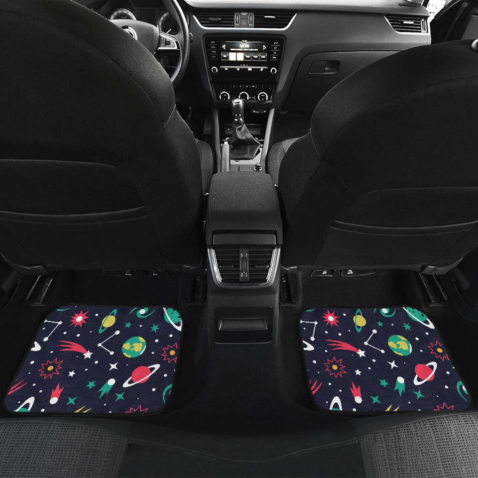 Colorful Space Pattern Planet Star Front And Back Car Mats