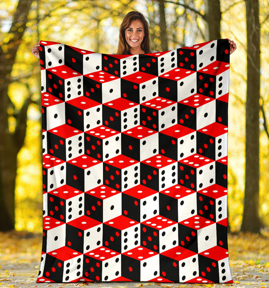 Dice Pattern Print Design 02 Premium Blanket