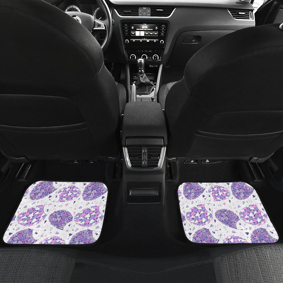 Hedgehog Pattern Print Design 05 Front and Back Car Mats