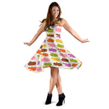 Hippopotamus Pattern Print Design 01 Sleeveless Midi Dress