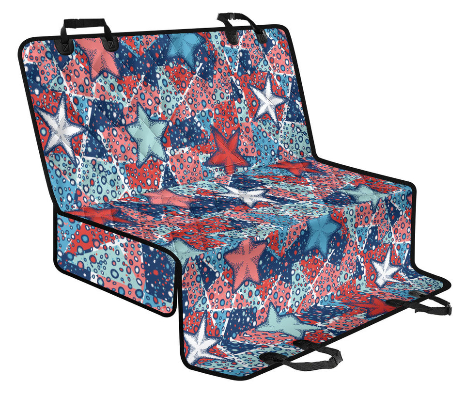 Hand Drawn Colorful Starfish Dog Car Seat Covers