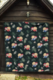 Cute Sloths Sleeping Christmas Ball Santa Hat Pattern Premium Quilt