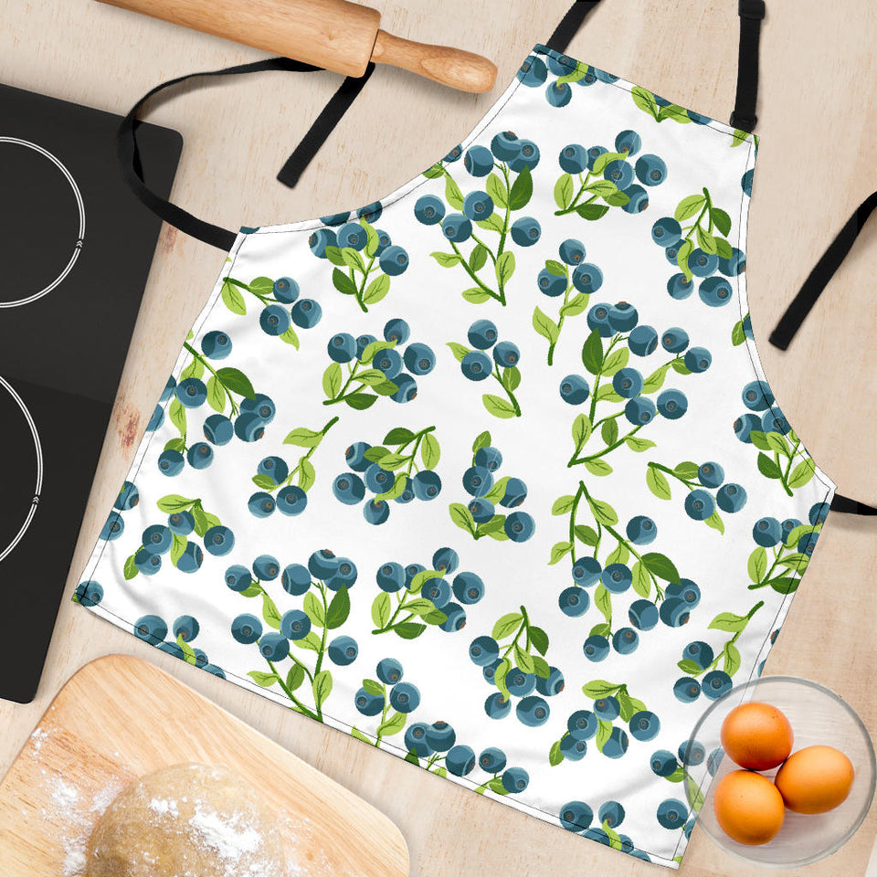 Blueberry White Background Adjustable Apron