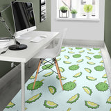 Durian Pattern Blue Background Area Rug
