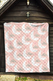 Cute Moon Cloud Star Pattern Pink Dot Background Premium Quilt