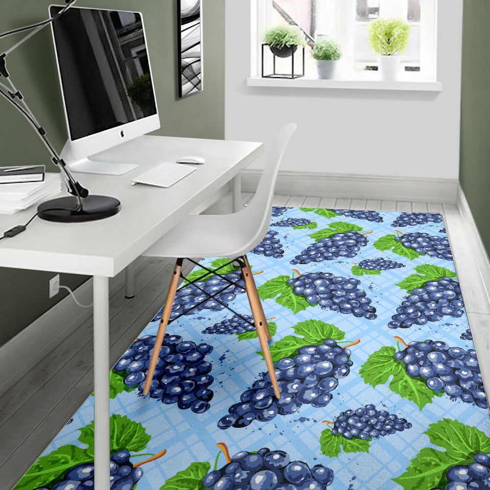 Watercolor Grape Pattern Area Rug