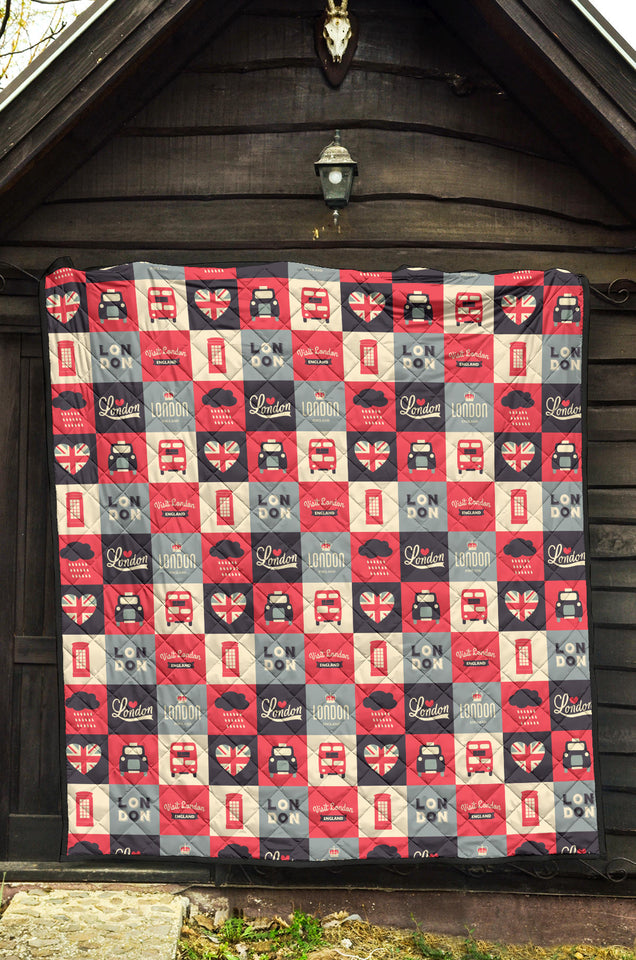 British Pattern Print Design 05 Premium Quilt