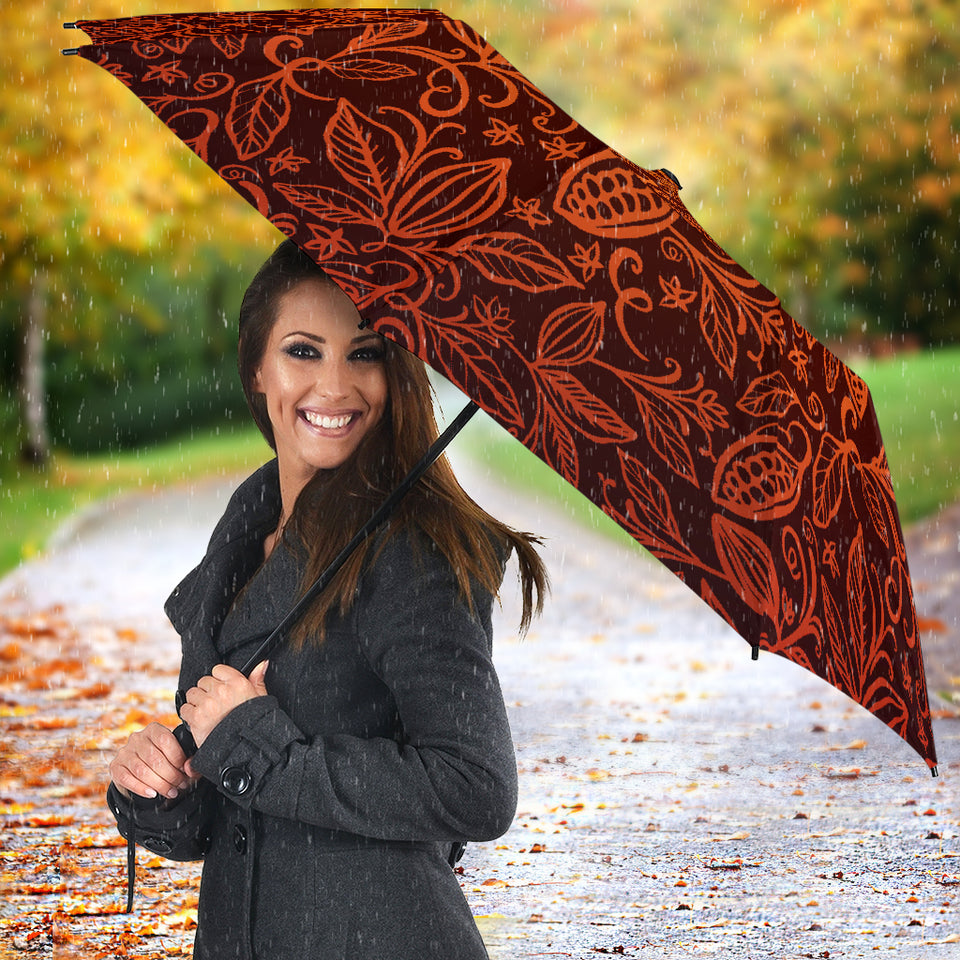 Cocoa Beans Tribal Polynesian Pattern Umbrella