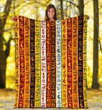 Egypt Hieroglyphics Pattern Print Design 01 Premium Blanket