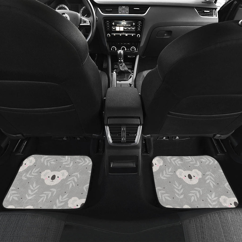 Cute Koala Leaves Pattern Front And Back Car Mats