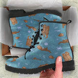 Sea Otters Pattern Leather Boots