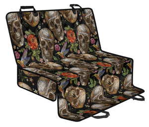 Skull Rose Humming Bird Flower Pattern Dog Car Seat Covers