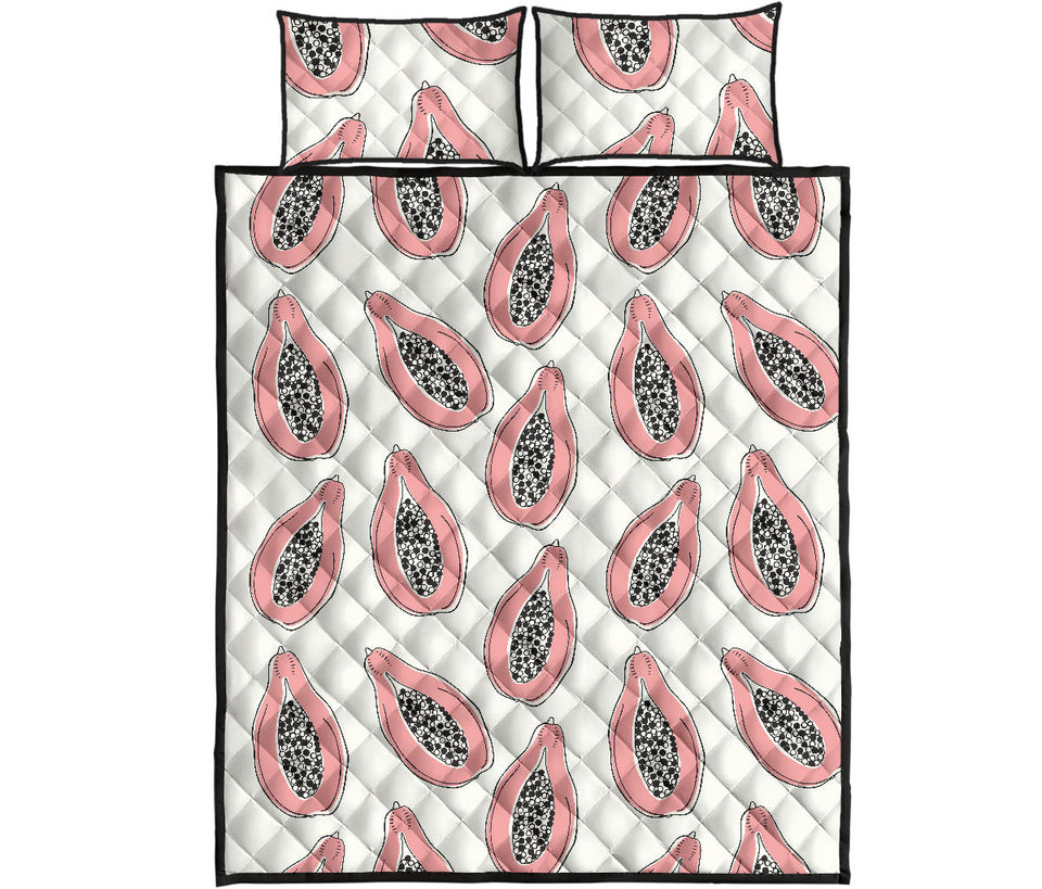 papaya pattern Quilt Bed Set